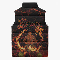 Samoa Siva Afi Dance Fireknife Sleeveless Puffer Jacket Polynesian Heritage Fire Dance