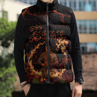 Samoa Siva Afi Dance Fireknife Sleeveless Puffer Jacket Polynesian Heritage Fire Dance