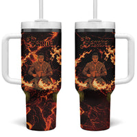 Samoa Siva Afi Dance Fireknife Tumbler With Handle Polynesian Heritage Fire Dance