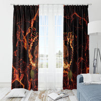 Samoa Siva Afi Dance Fireknife Window Curtain Polynesian Heritage Fire Dance