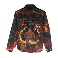 Samoa Siva Afi Dance Fireknife Women Casual Shirt Polynesian Heritage Fire Dance