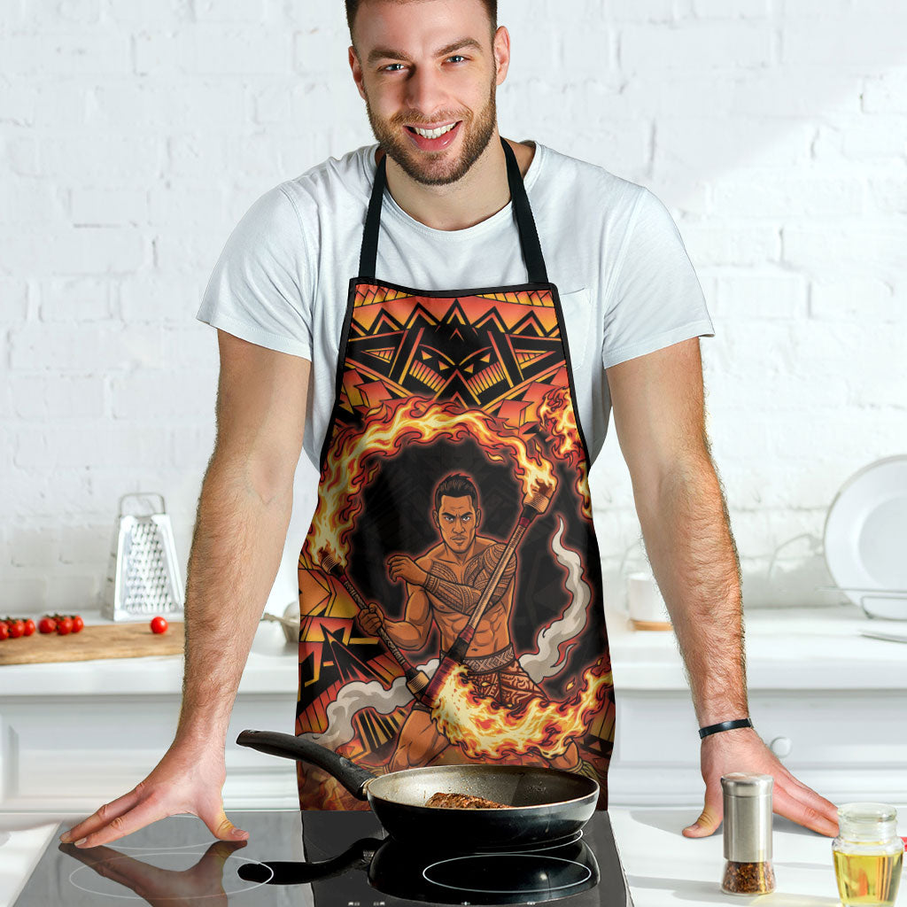 Samoa Siva Afi Dance Fireknife Apron Samoan Tribal Motif Dancing in the Fire