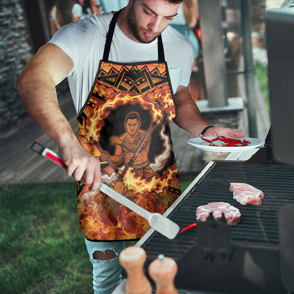 Samoa Siva Afi Dance Fireknife Apron Samoan Tribal Motif Dancing in the Fire