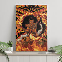 Samoa Siva Afi Dance Fireknife Canvas Wall Art Samoan Tribal Motif Dancing in the Fire
