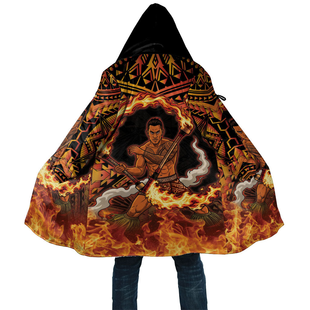 Samoa Siva Afi Dance Fireknife Cloak Samoan Tribal Motif Dancing in the Fire