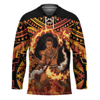 Samoa Siva Afi Dance Fireknife Hockey Jersey Samoan Tribal Motif Dancing in the Fire