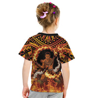 Samoa Siva Afi Dance Fireknife Kid T Shirt Samoan Tribal Motif Dancing in the Fire