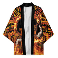 Samoa Siva Afi Dance Fireknife Kimono Samoan Tribal Motif Dancing in the Fire