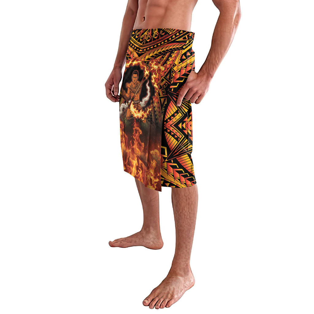 Samoa Siva Afi Dance Fireknife Lavalava Samoan Tribal Motif Dancing in the Fire