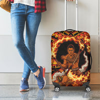 Samoa Siva Afi Dance Fireknife Luggage Cover Samoan Tribal Motif Dancing in the Fire