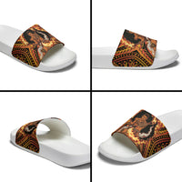Samoa Siva Afi Dance Fireknife Slide Sandals Samoan Tribal Motif Dancing in the Fire
