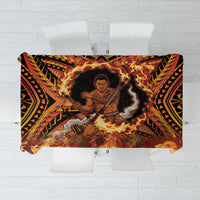 Samoa Siva Afi Dance Fireknife Tablecloth Samoan Tribal Motif Dancing in the Fire