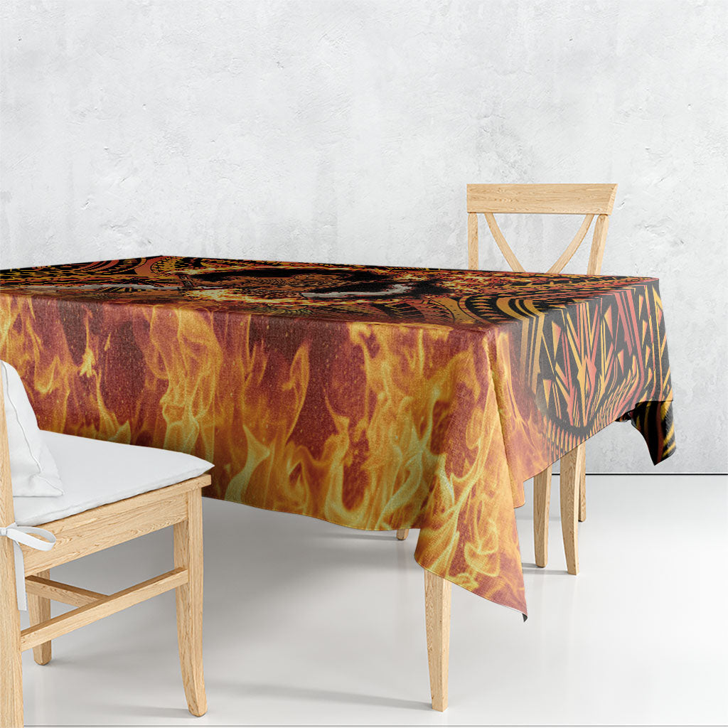 Samoa Siva Afi Dance Fireknife Tablecloth Samoan Tribal Motif Dancing in the Fire