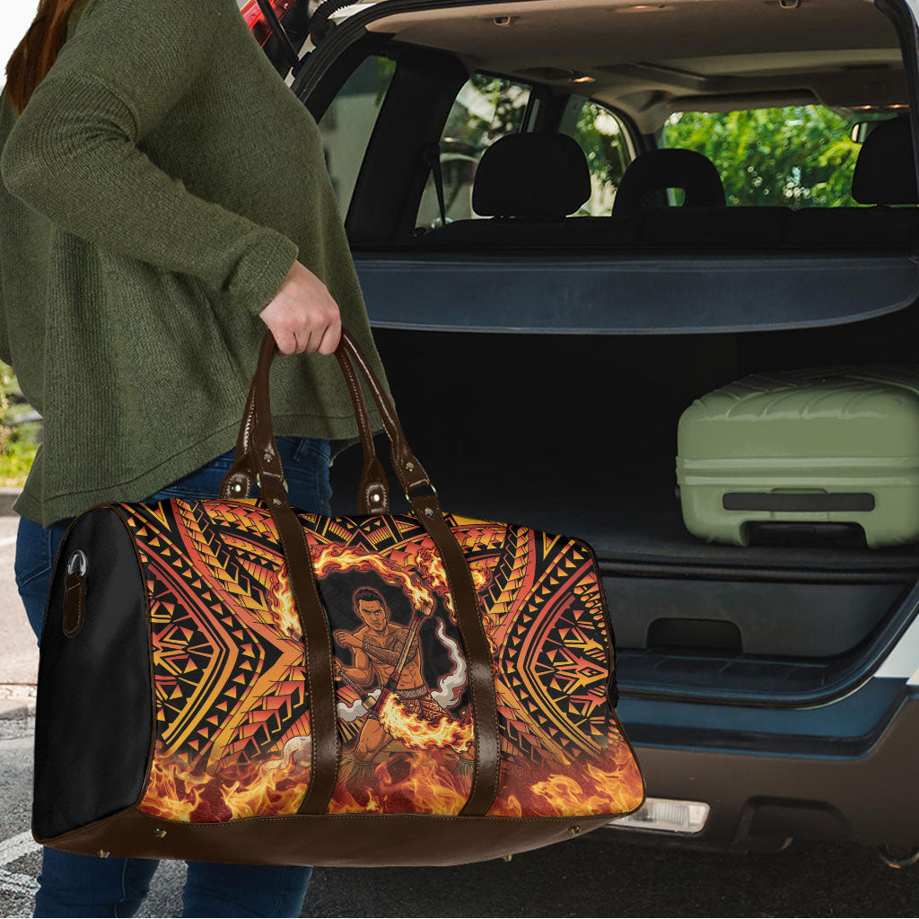 Samoa Siva Afi Dance Fireknife Travel Bag Samoan Tribal Motif Dancing in the Fire