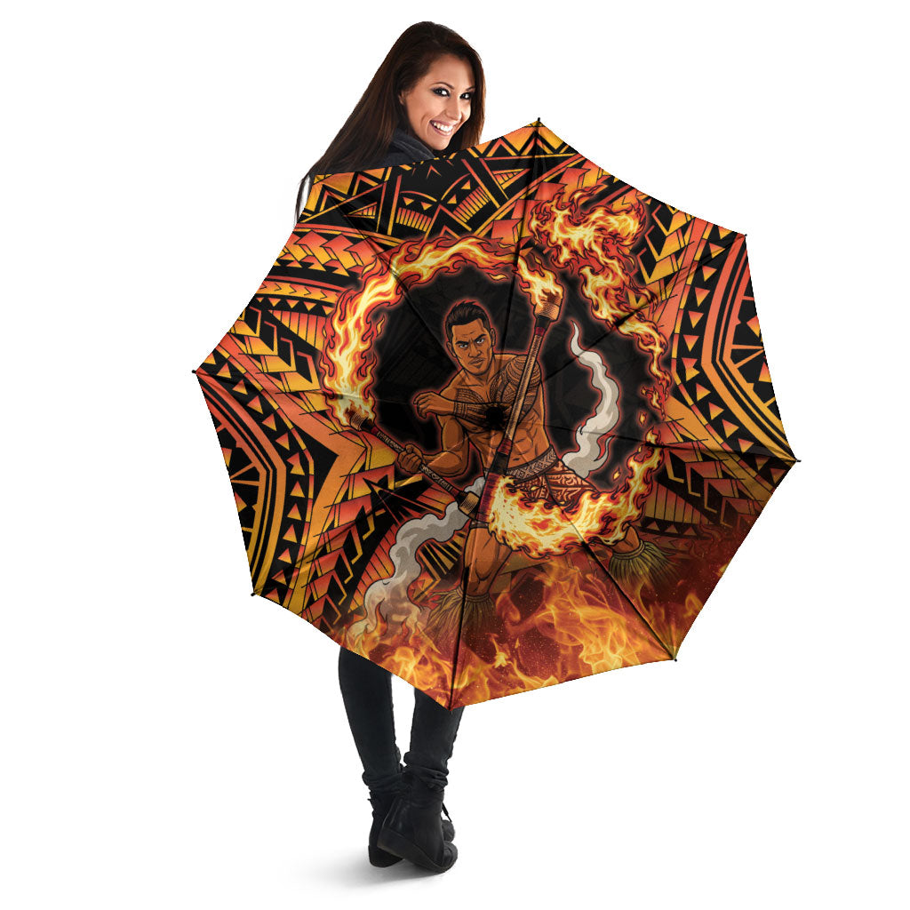Samoa Siva Afi Dance Fireknife Umbrella Samoan Tribal Motif Dancing in the Fire