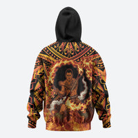 Samoa Siva Afi Dance Fireknife Zip Hoodie Samoan Tribal Motif Dancing in the Fire