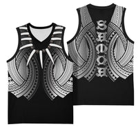 Samoan Ula Nifo Afi Tribal Basketball Jersey Polynesian Pattern