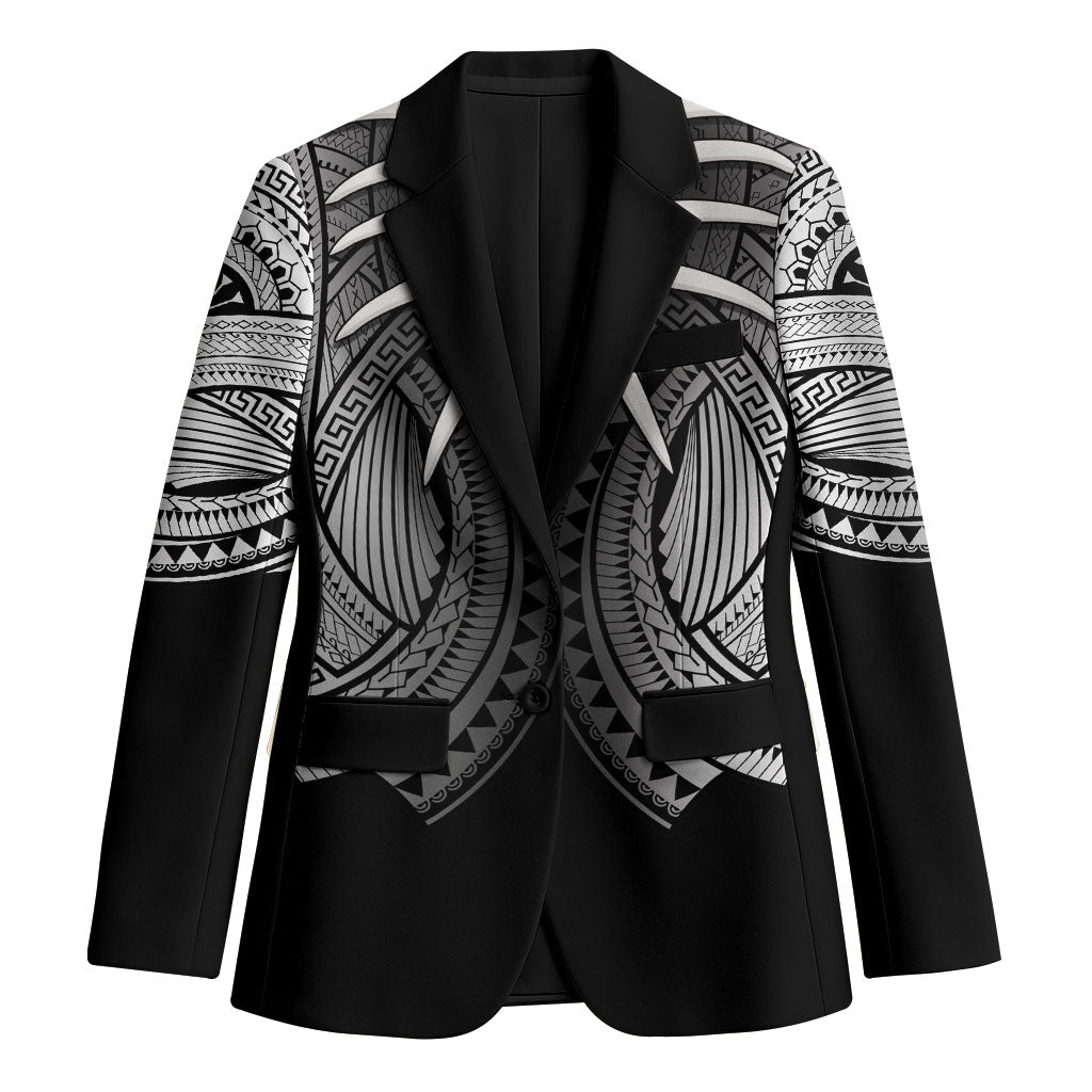 Samoan Ula Nifo Afi Tribal Blazer Polynesian Pattern