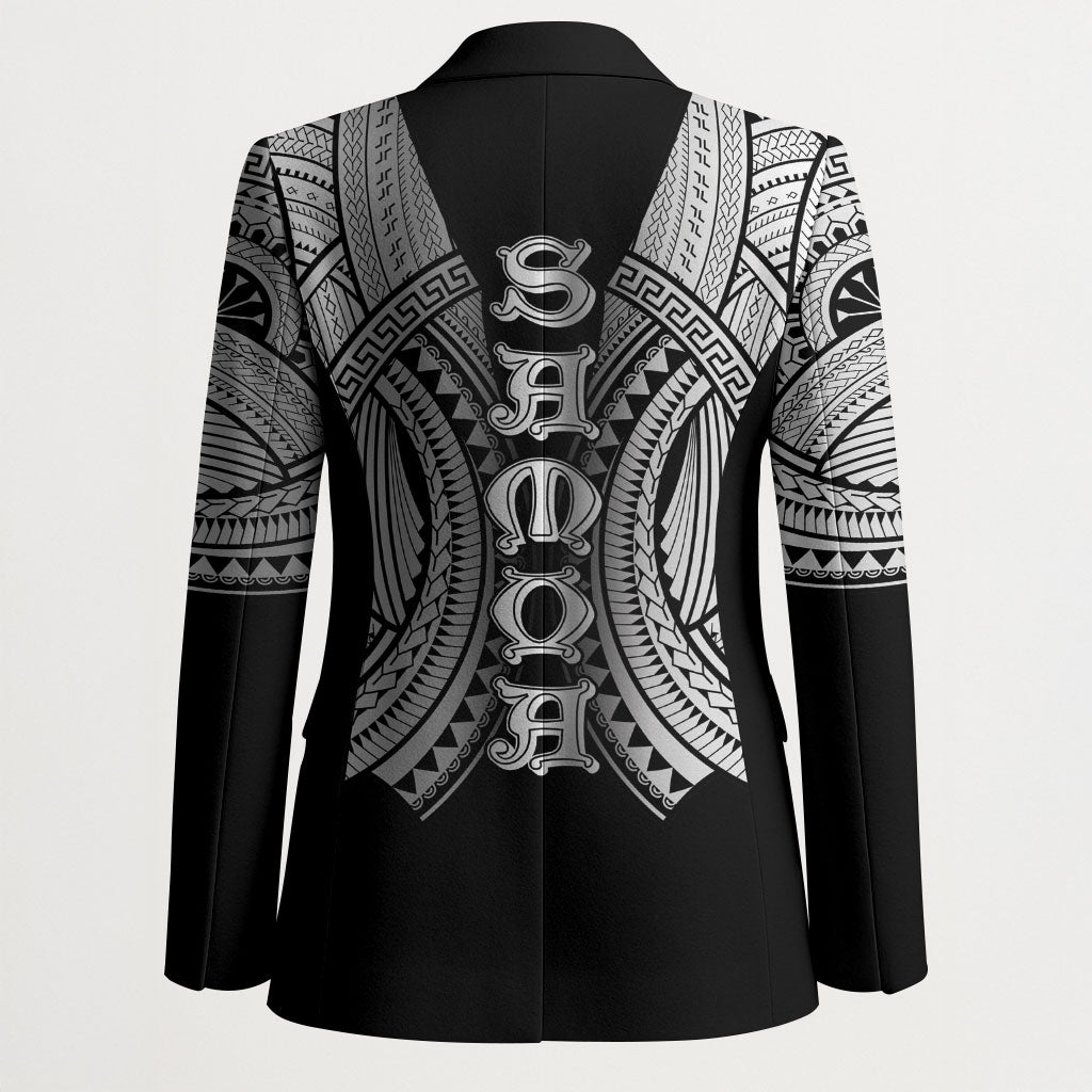 Samoan Ula Nifo Afi Tribal Blazer Polynesian Pattern