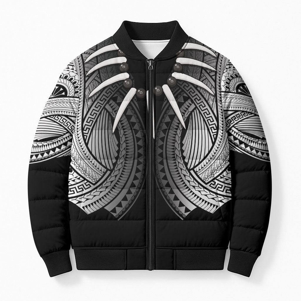Samoan Ula Nifo Afi Tribal Bomber Puffer Jacket Polynesian Pattern