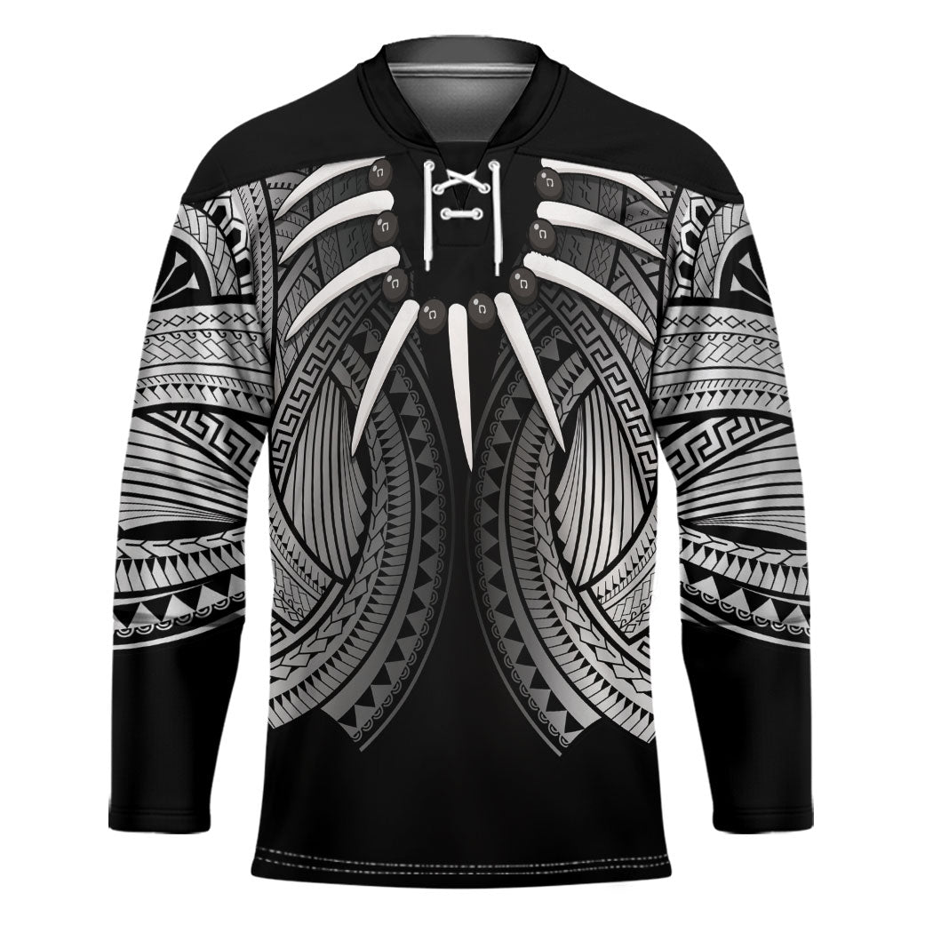 Samoan Ula Nifo Afi Tribal Hockey Jersey Polynesian Pattern