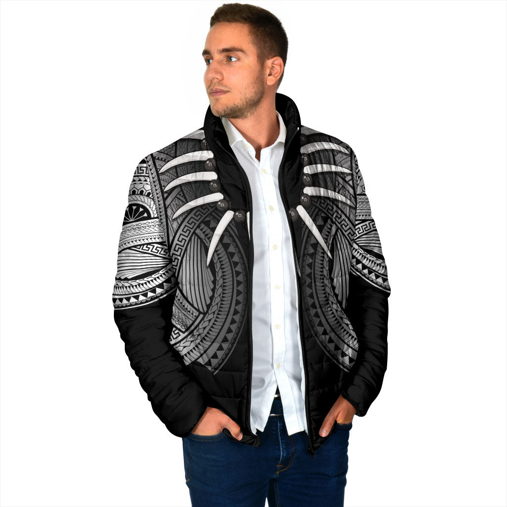 Samoan Ula Nifo Afi Tribal Padded Jacket Polynesian Pattern