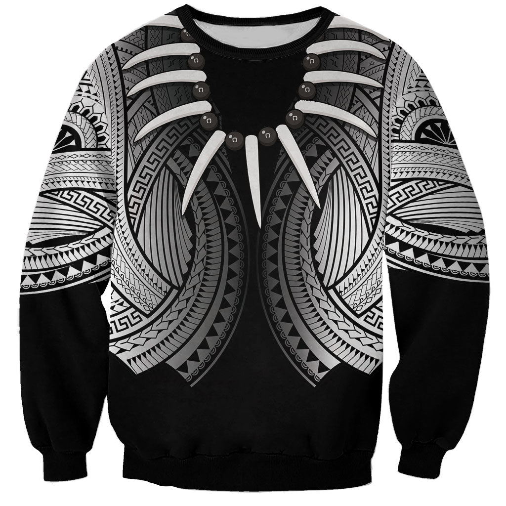 Samoan Ula Nifo Afi Tribal Sweatshirt Polynesian Pattern
