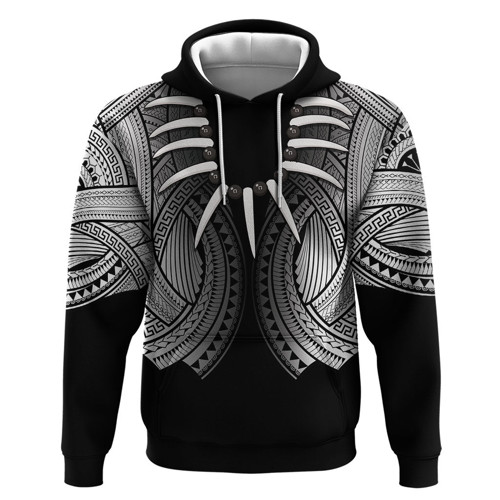 Samoan Ula Nifo Afi Tribal Zip Hoodie Polynesian Pattern
