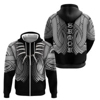 Samoan Ula Nifo Afi Tribal Zip Hoodie Polynesian Pattern