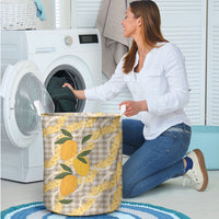 Maku'e Hawaiian Mango Palaka Laundry Basket Aloha Hibiscus Pikake Lei