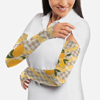Maku'e Hawaiian Mango Palaka Arm Sleeves Aloha Hibiscus Pikake Lei