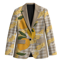 Maku'e Hawaiian Mango Palaka Blazer Aloha Hibiscus Pikake Lei