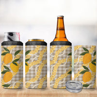 Maku'e Hawaiian Mango Palaka 4 in 1 Can Cooler Tumbler Aloha Hibiscus Pikake Lei