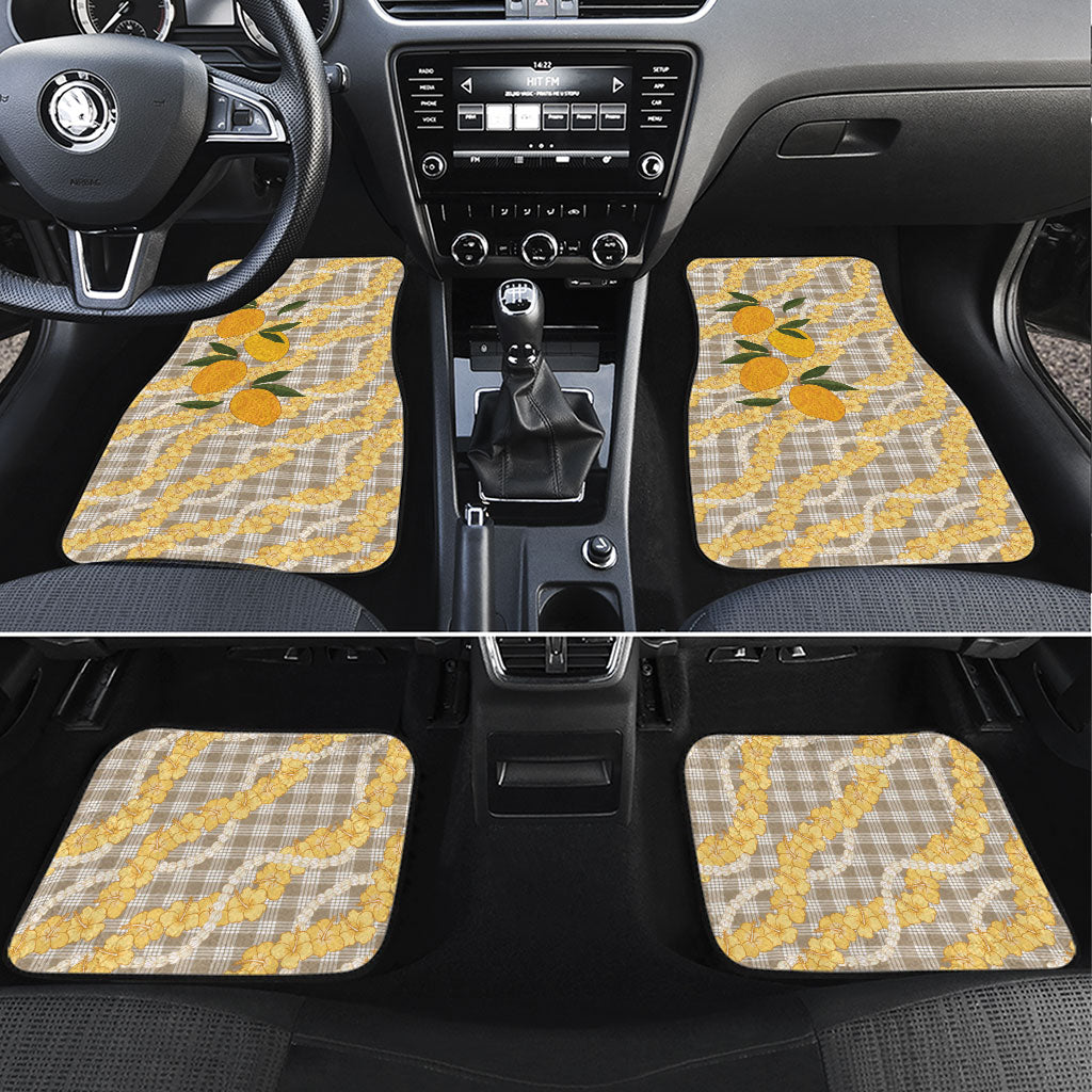 Maku'e Hawaiian Mango Palaka Car Mats Aloha Hibiscus Pikake Lei