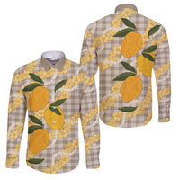 Maku'e Hawaiian Mango Palaka Family Matching Mermaid Dress and Hawaiian Shirt Aloha Hibiscus Pikake Lei