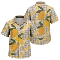 Maku'e Hawaiian Mango Palaka Family Matching Puletasi and Hawaiian Shirt Aloha Hibiscus Pikake Lei