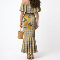Maku'e Hawaiian Mango Palaka Mermaid Dress Aloha Hibiscus Pikake Lei