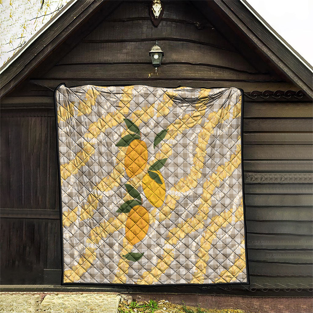 Maku'e Hawaiian Mango Palaka Quilt Aloha Hibiscus Pikake Lei