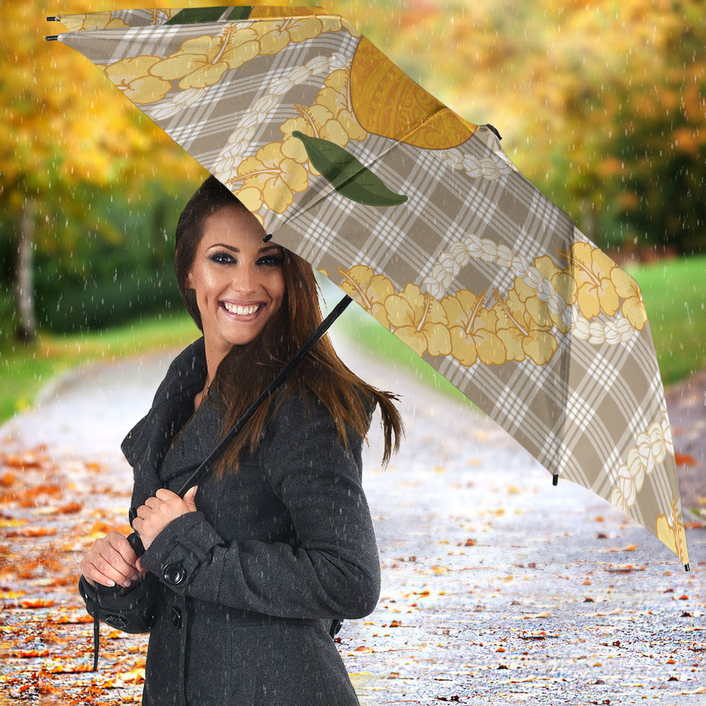 Maku'e Hawaiian Mango Palaka Umbrella Aloha Hibiscus Pikake Lei
