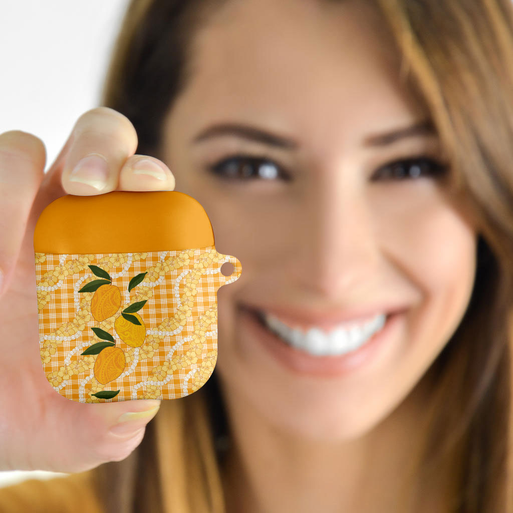 Alani Hawaiian Mango Palaka AirPods Case Aloha Hibiscus Pikake Lei