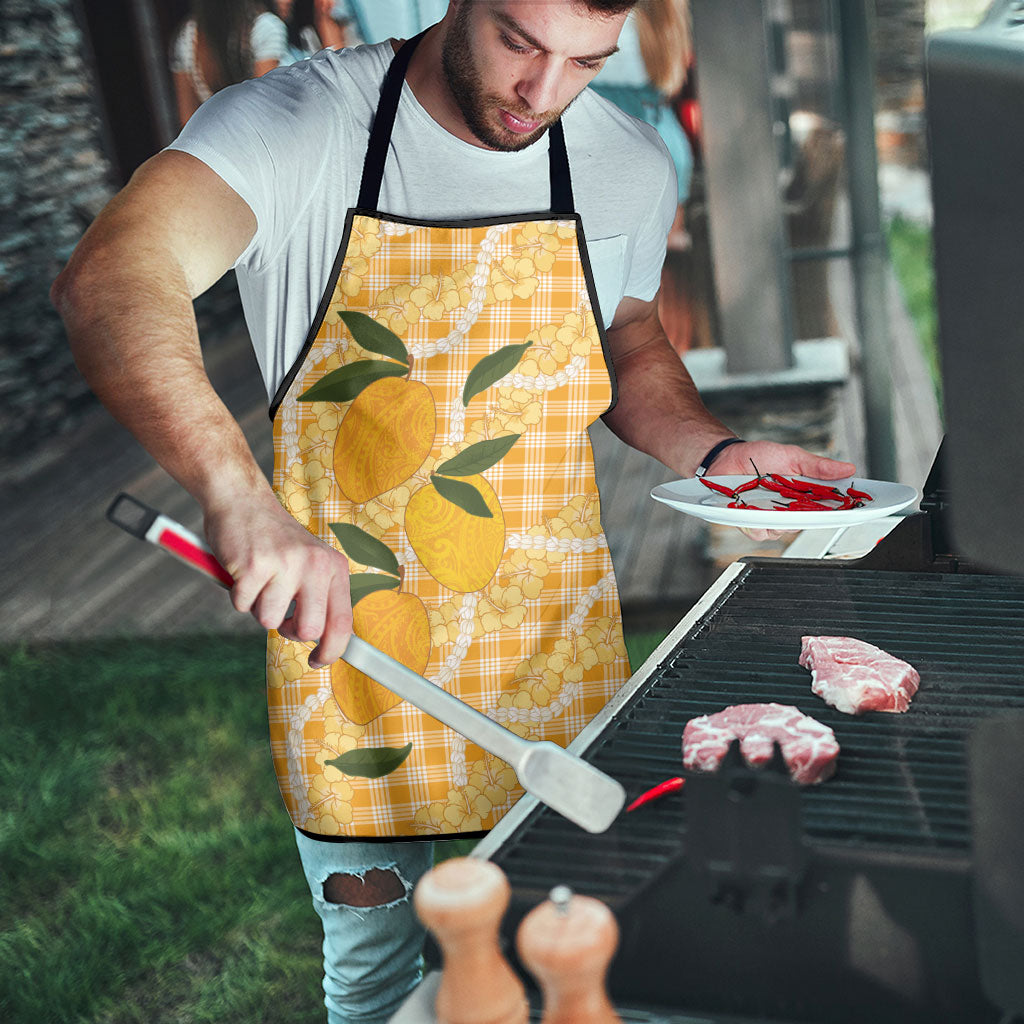 Alani Hawaiian Mango Palaka Apron Aloha Hibiscus Pikake Lei