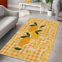 Alani Hawaiian Mango Palaka Area Rug Aloha Hibiscus Pikake Lei