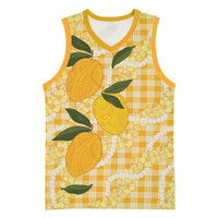 Alani Hawaiian Mango Palaka Basketball Jersey Aloha Hibiscus Pikake Lei