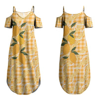 Alani Hawaiian Mango Palaka Couples Matching Summer Maxi Dress and Hawaiian Shirt Aloha Hibiscus Pikake Lei