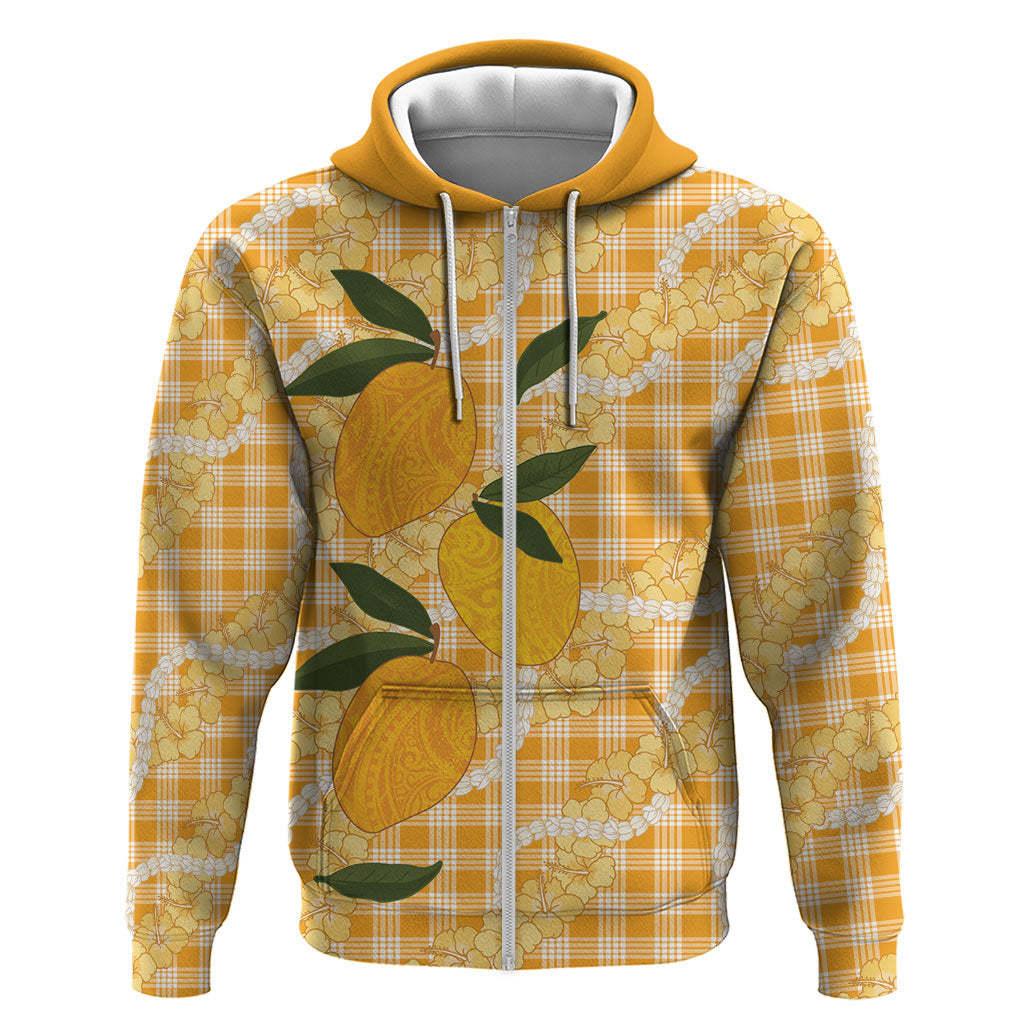 Alani Hawaiian Mango Palaka Hoodie Aloha Hibiscus Pikake Lei