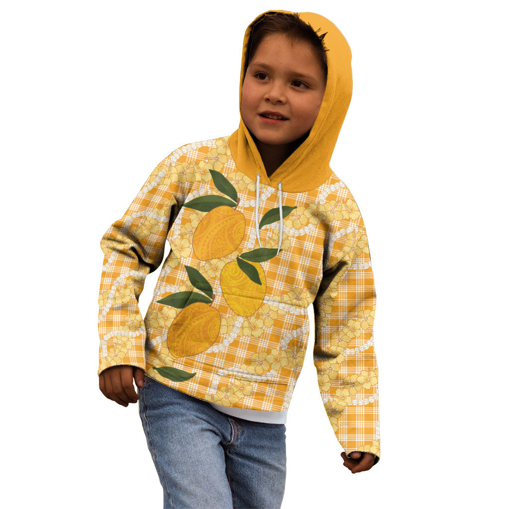Alani Hawaiian Mango Palaka Kid Hoodie Aloha Hibiscus Pikake Lei