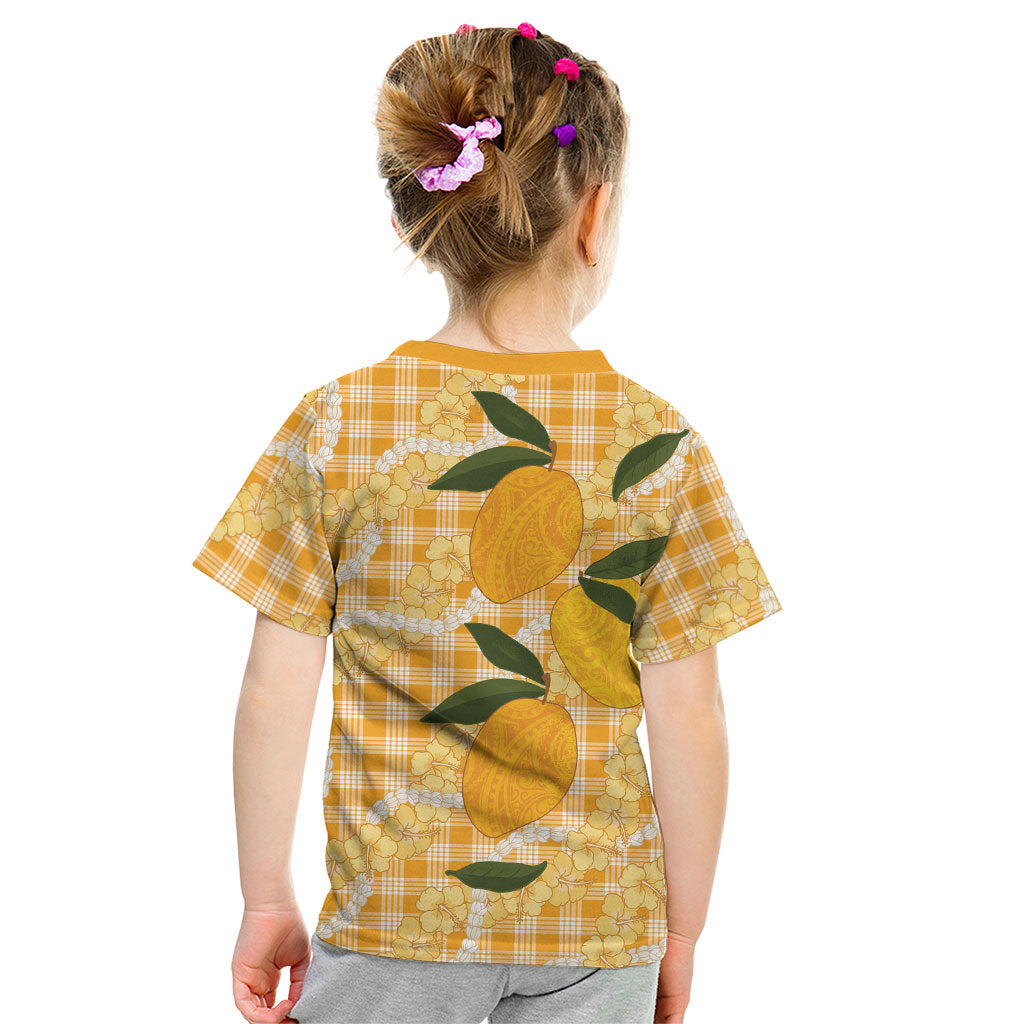 Alani Hawaiian Mango Palaka Kid T Shirt Aloha Hibiscus Pikake Lei