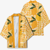 Alani Hawaiian Mango Palaka Kimono Aloha Hibiscus Pikake Lei