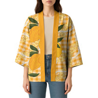 Alani Hawaiian Mango Palaka Kimono Aloha Hibiscus Pikake Lei
