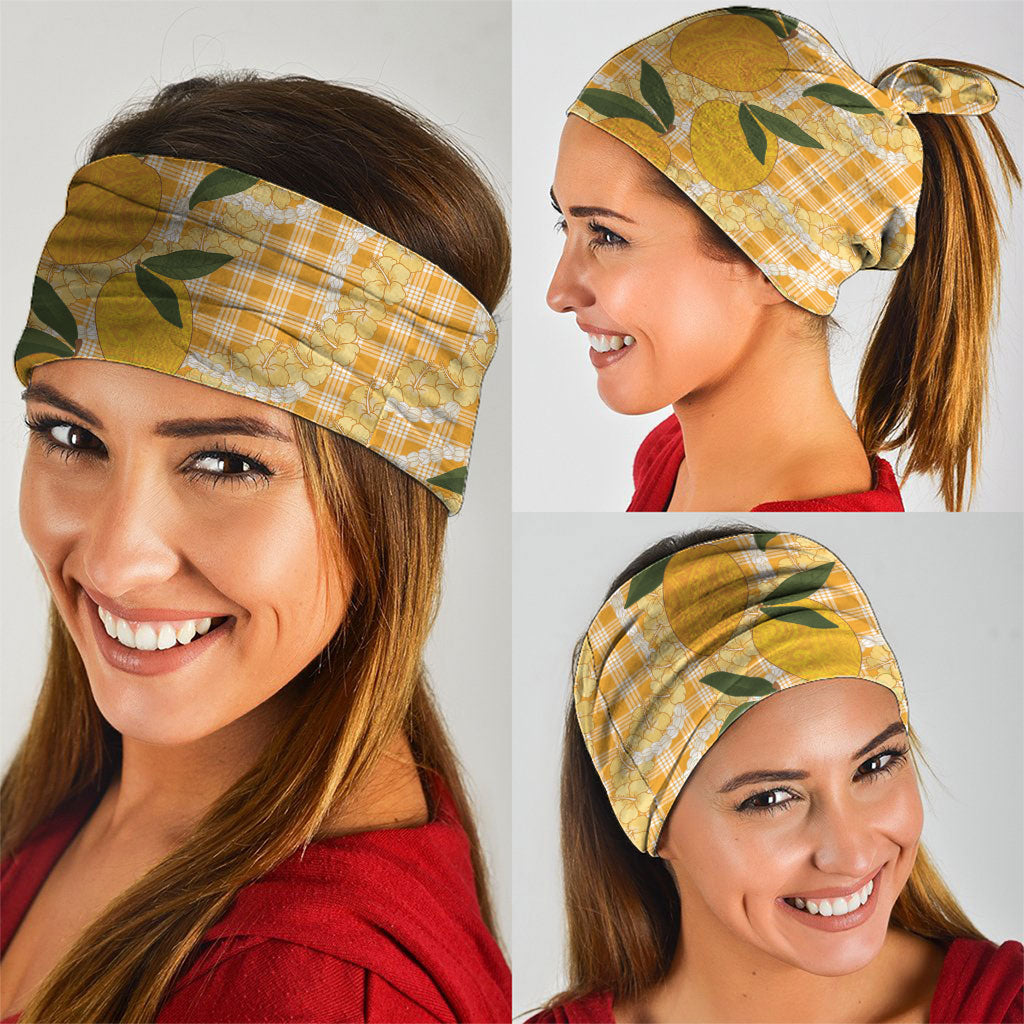 Alani Hawaiian Mango Palaka Neck Gaiter Aloha Hibiscus Pikake Lei